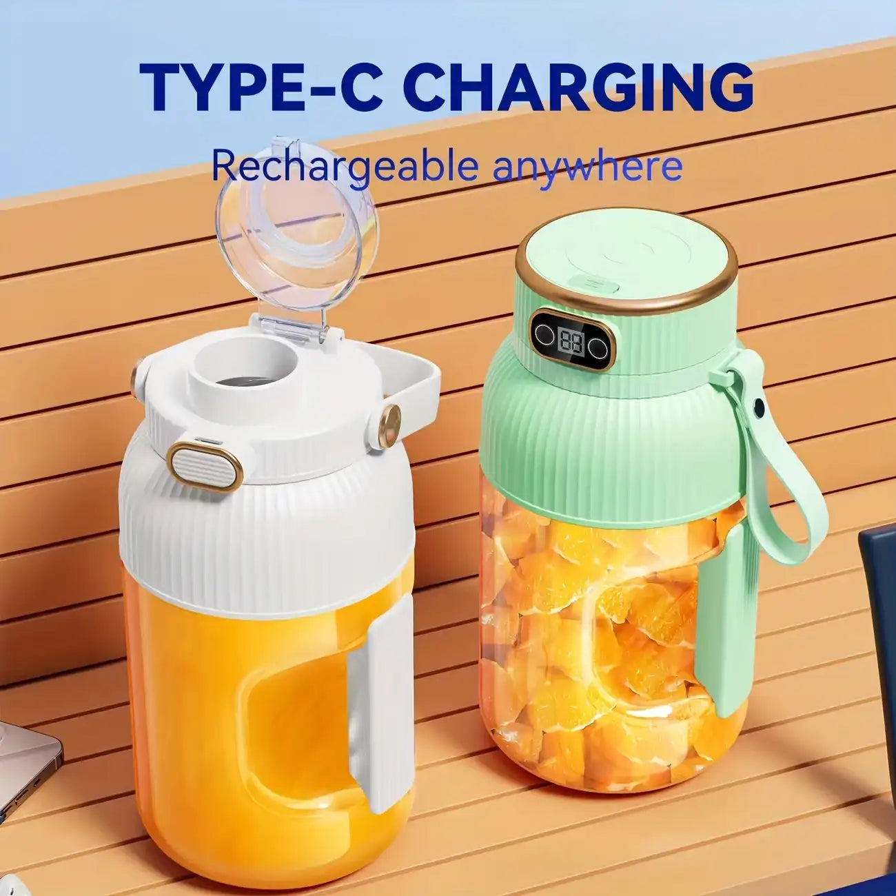 JUSIPβ’-2 IN 1 Advance |Electric Rechargeable Juicer+Inbuilt Bottle|Sipper