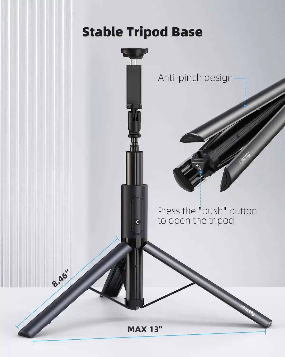 TRIPRO™ 3-in-1 AI TRIPOD with Bluetooth Remote & Selfie Flash
