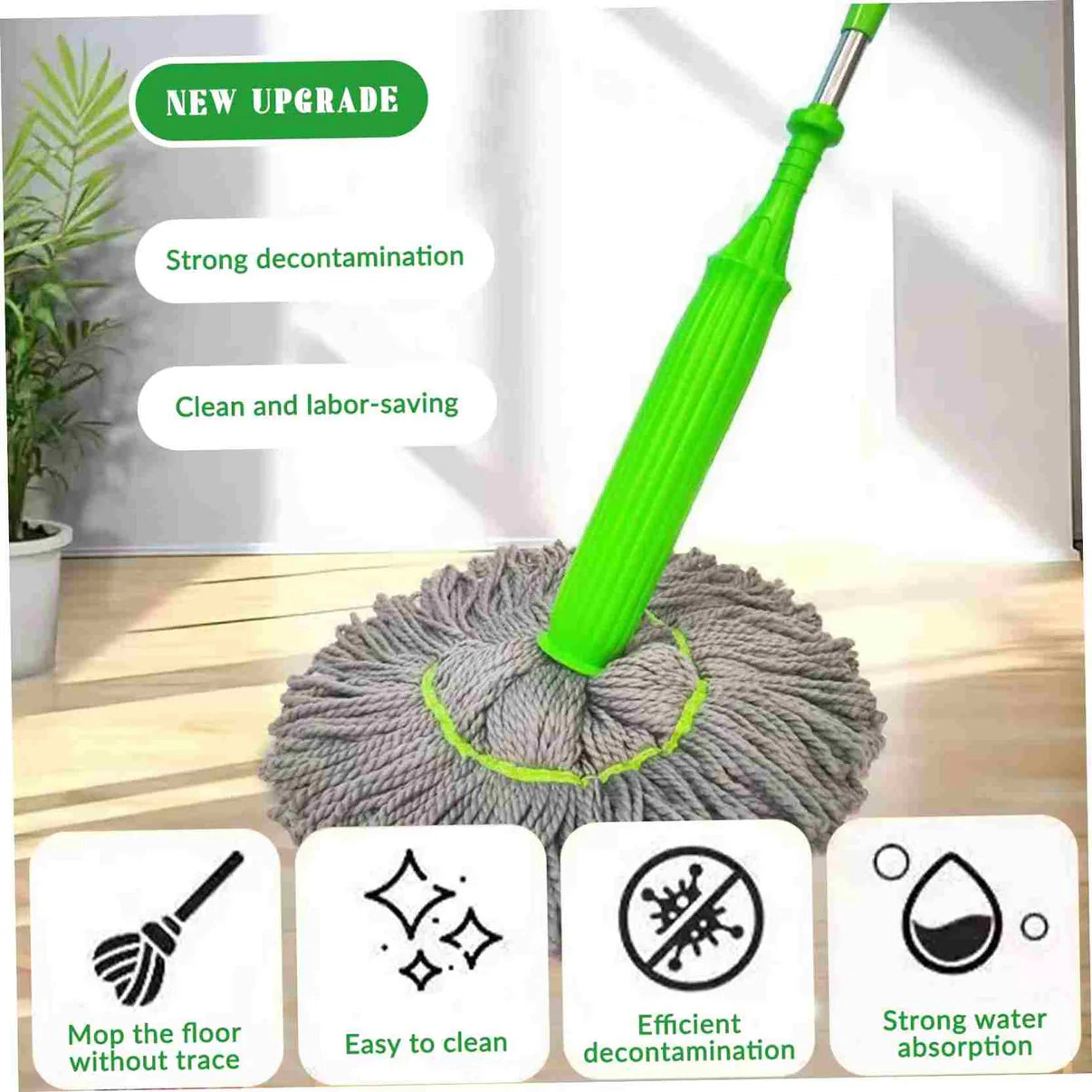 SuperMOP™ Bamboo Fiber & 360° Self Cleaning Dual Mop
