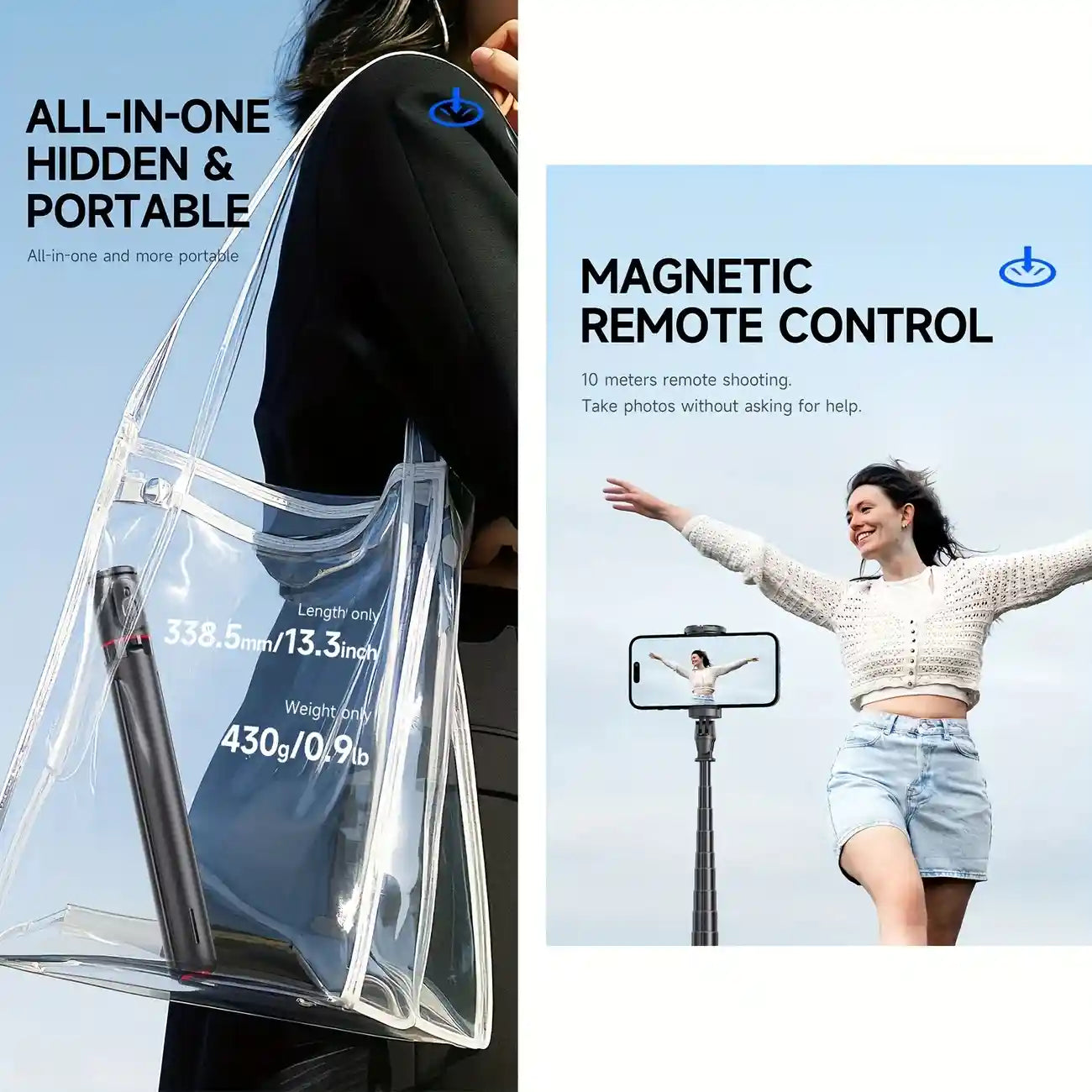 TRIPRO™ 3-in-1 AI TRIPOD with Bluetooth Remote & Selfie Flash