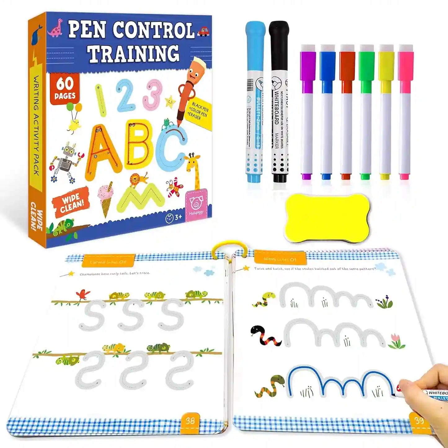 Trace & Glow™ Book- Reusuable Magic Tracing Kit (4 Books + Refills)
