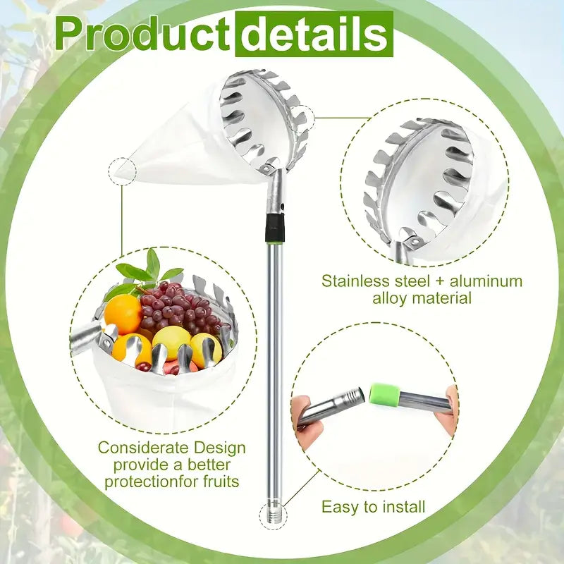 FruitPop™ 360 Fruit Picking Tool With Storage Bag