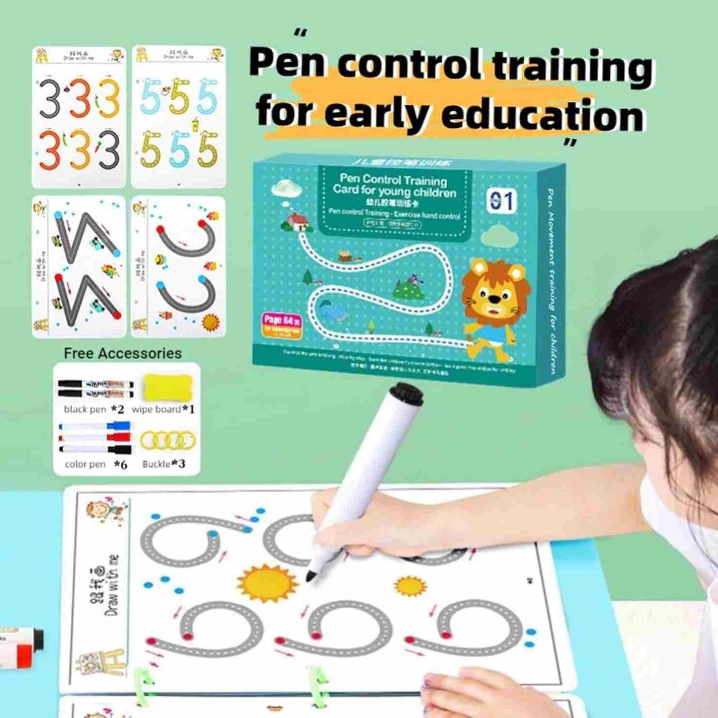 Trace & Glow™ Book- Reusuable Magic Tracing Kit (4 Books + Refills)