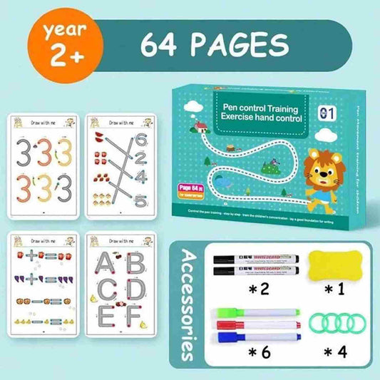 Trace & Glow™ Book- Reusuable Magic Tracing Kit (4 Books + Refills)