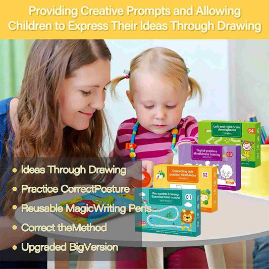 Trace & Glow™ Book- Reusuable Magic Tracing Kit (4 Books + Refills)